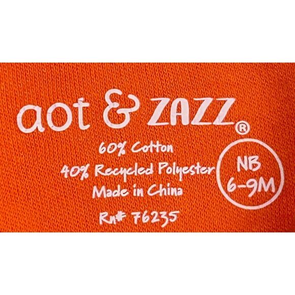 NWT Newborn Dot & Zazz 6-9 M Orange Sketchy Pumpkin Long  Sleeved 1-Piece Carrot - Picture 6 of 8